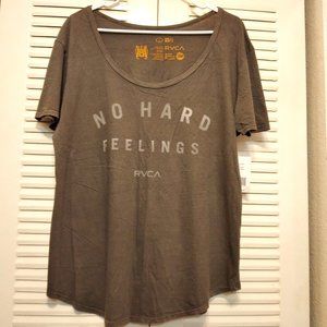RVCA “No Hard Feelings” Tshirt Gray Large Tags